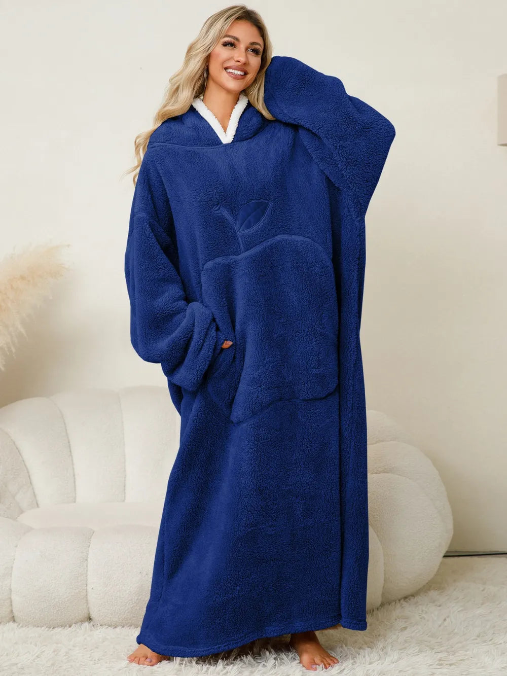 Long Sleeve Hooded Lounge Dress