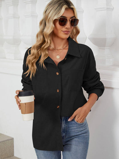 Button-Up Dropped-Shoulder Outerwear