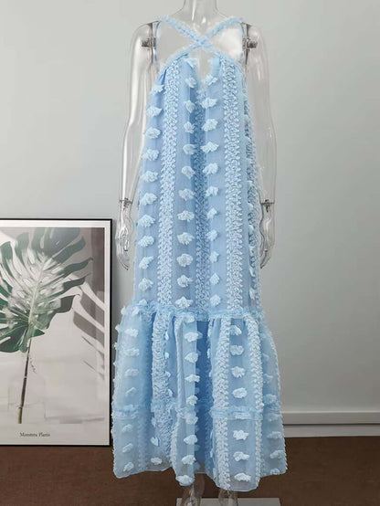 Sleeveless Halter Maxi Summer Dress