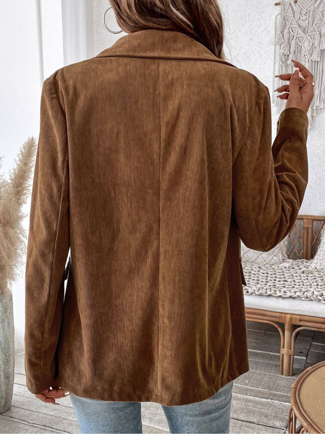 Perfee Pocket Flap Lapel Outerwear