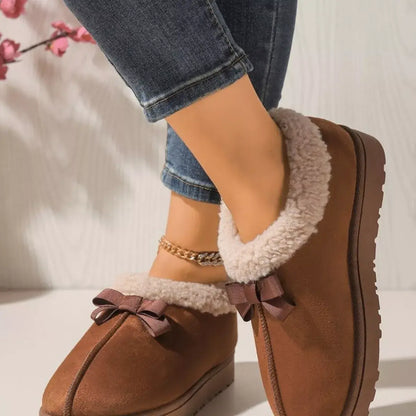 Suede Fluff-Lined Flat Shoes