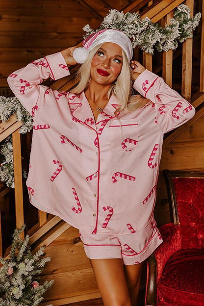 Women's Satin Christmas Pajama Set