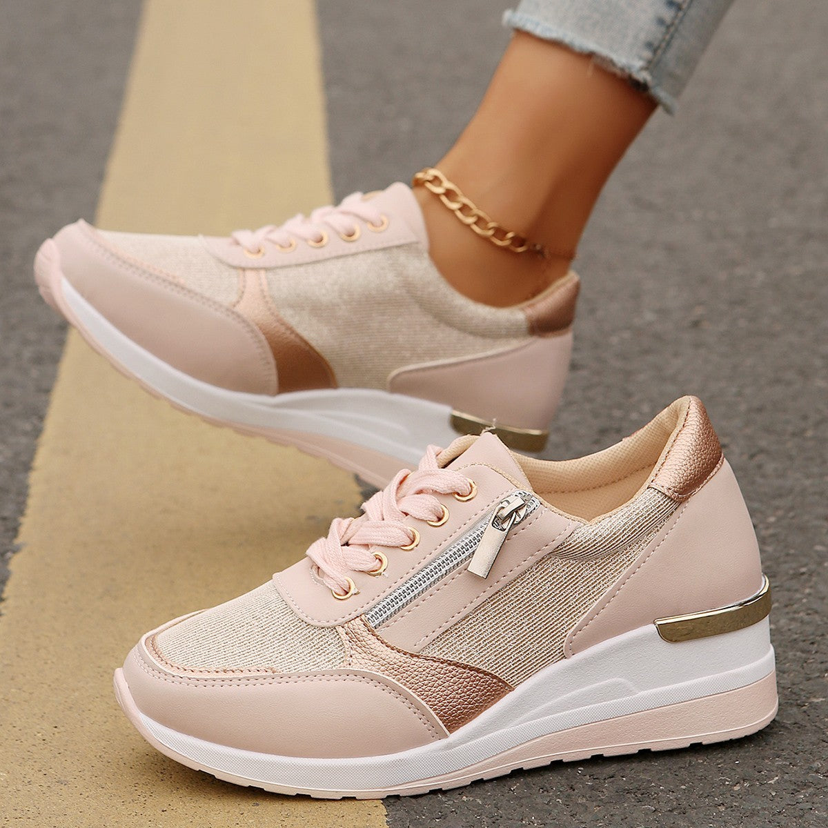 Women’s Lace-Up Side-Zip Sneakers
