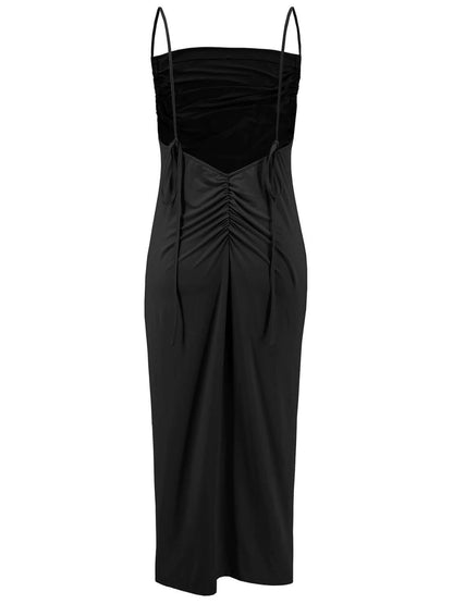 Backless Cowl Neck Cami Dress