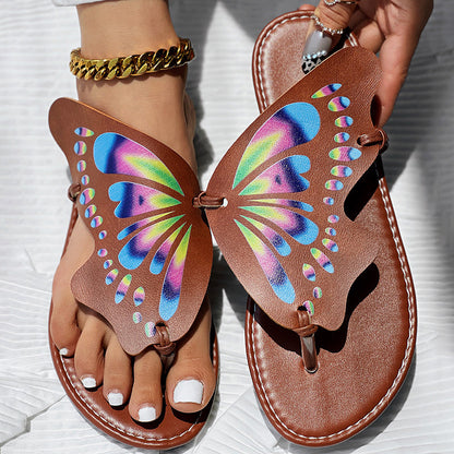 Women’s Butterfly Print Flip-Flops