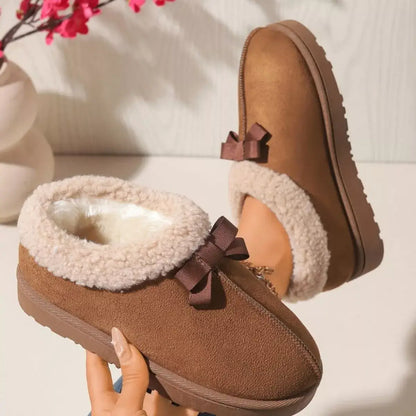 Suede Fluff-Lined Flat Shoes