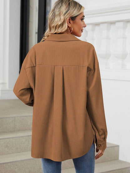Button-Up Dropped-Shoulder Outerwear