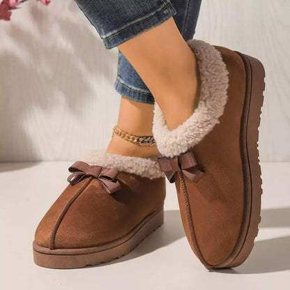 Suede Fluff-Lined Flat Shoes