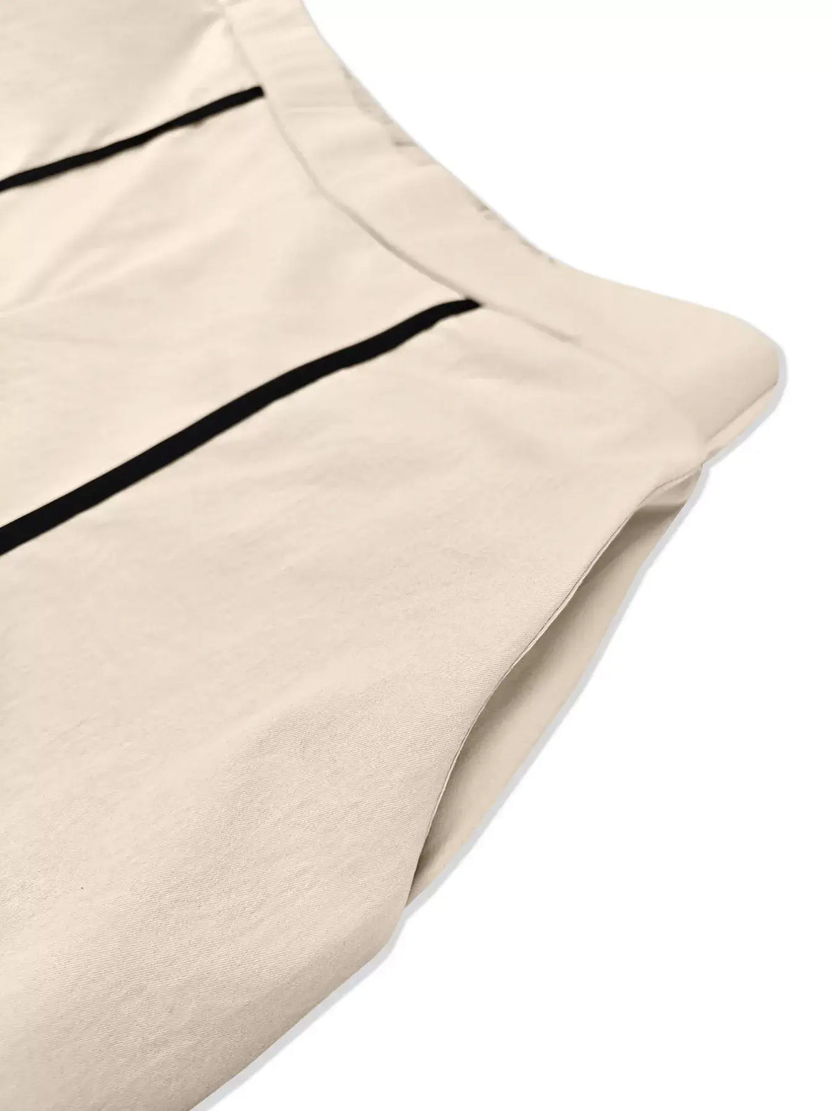 Contrast Trim Wide-Leg Pants Set