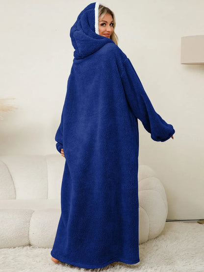 Long Sleeve Hooded Lounge Dress