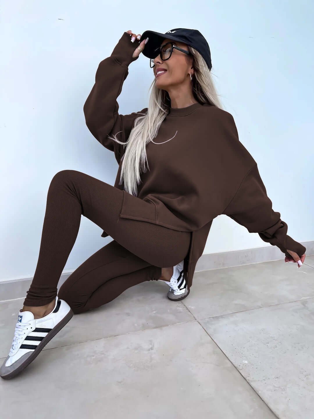 Women's Split-Detail Sweater Set