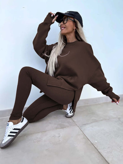 Women's Split-Detail Sweater Set