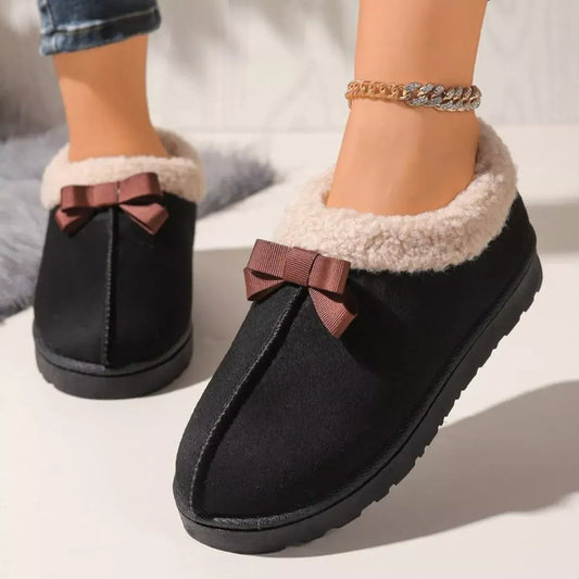 Suede Fluff-Lined Flat Shoes