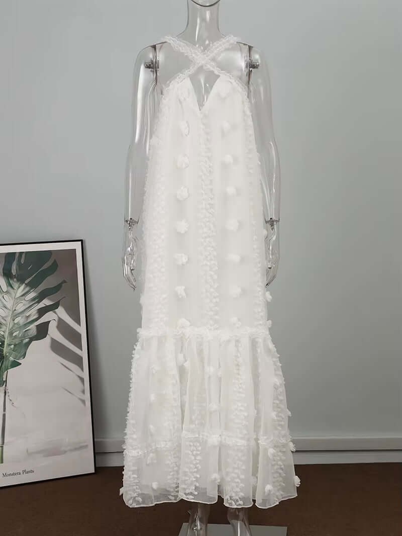 Sleeveless Halter Maxi Summer Dress