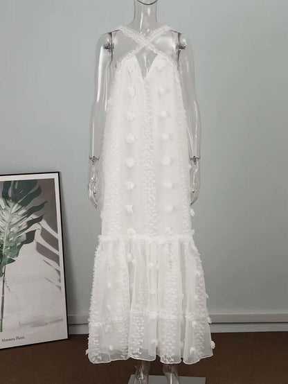 Sleeveless Halter Maxi Summer Dress