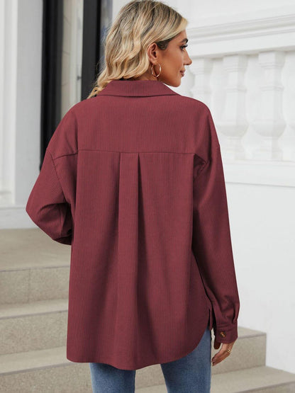 Button-Up Dropped-Shoulder Outerwear