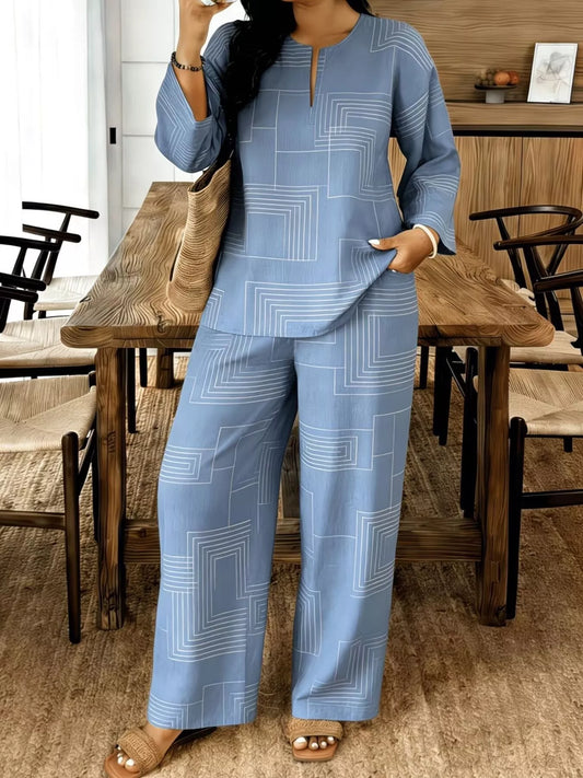 Geometric Print Two-Piece Set