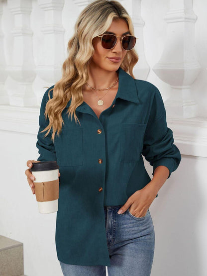 Button-Up Dropped-Shoulder Outerwear