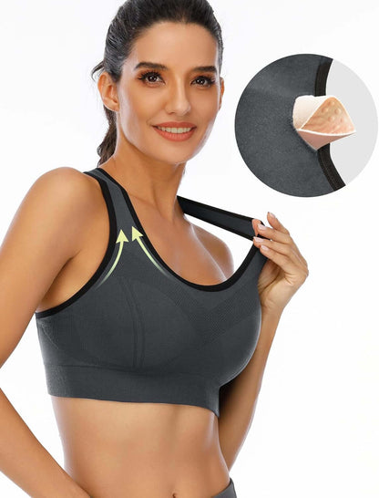 Women'S Sports Bras Padded Sports Bra Supportive Strappy Criss Cross Yoga Bra Workout Athletic Bras 3 Pack