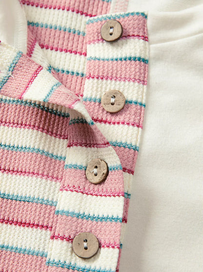 Stripe Color Block Patchwork Oversized Top