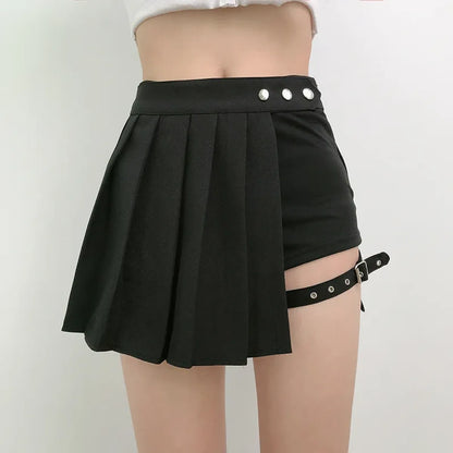 Gothic Punk Pleated Skort