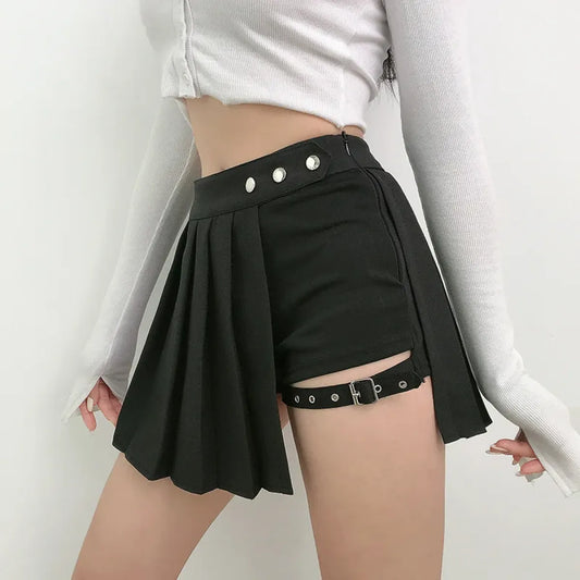 Gothic Punk Pleated Skort