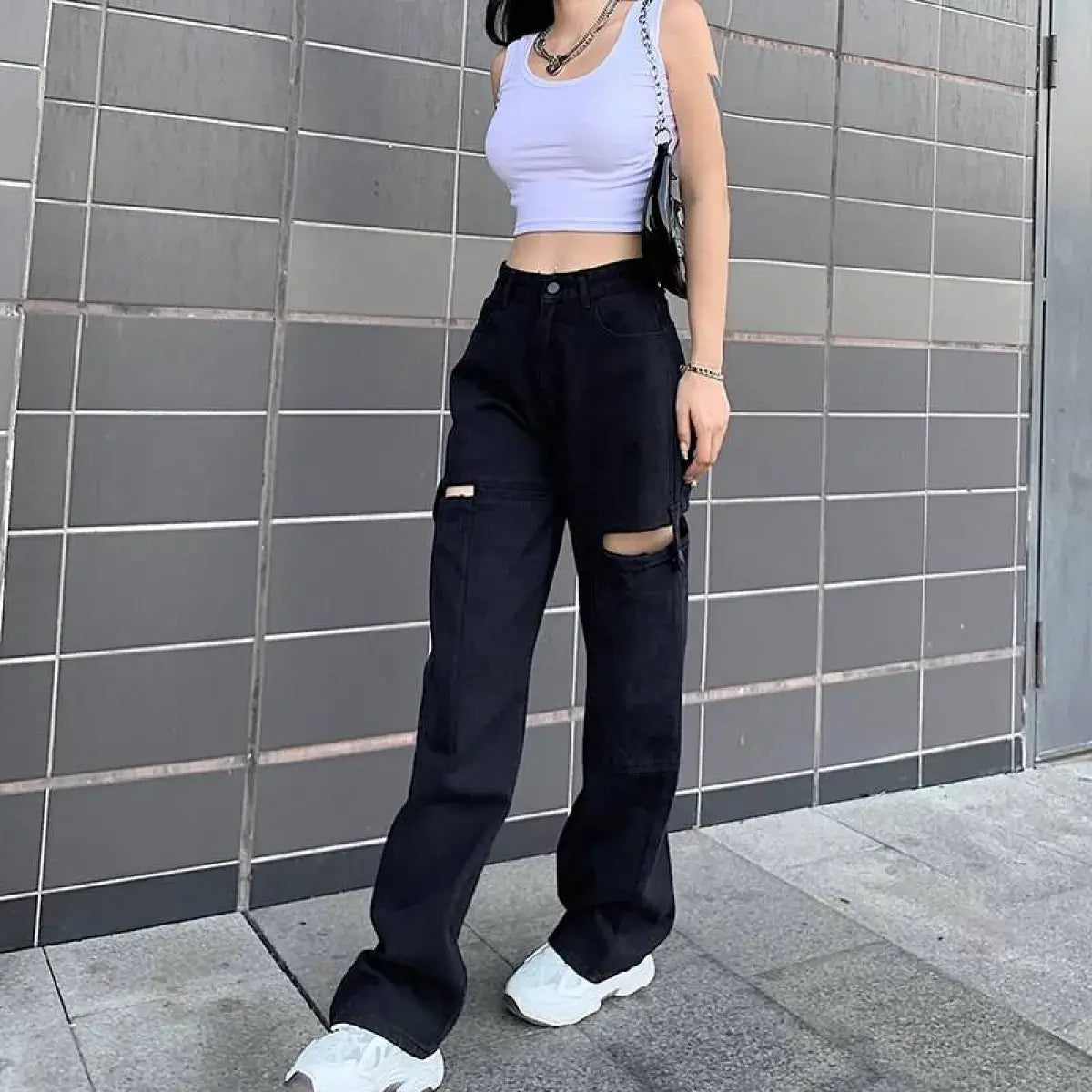 Women’s Street Fashion High-Waist Jeans