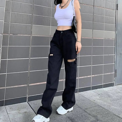 Women’s Street Fashion High-Waist Jeans