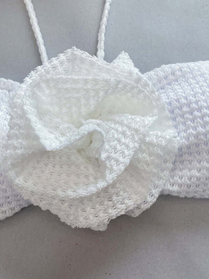Three-Piece 3D Flower Bikini Set