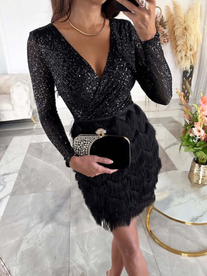 Multicolor Sequin Party Dress