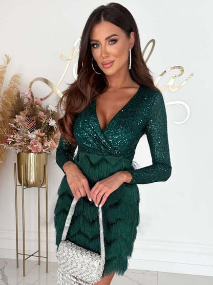 Multicolor Sequin Party Dress