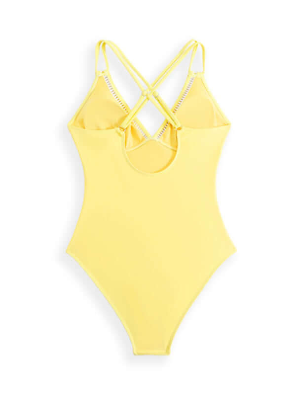 Solid Color Sling Cutout One-Piece Swimsuit