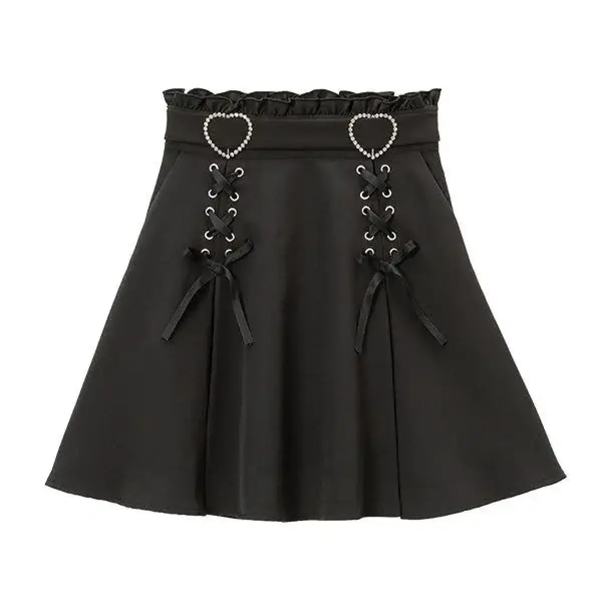 Heart Rhinestone A-Line Mini Skirt