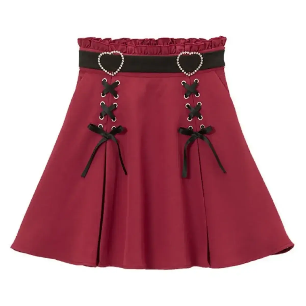 Heart Rhinestone A-Line Mini Skirt