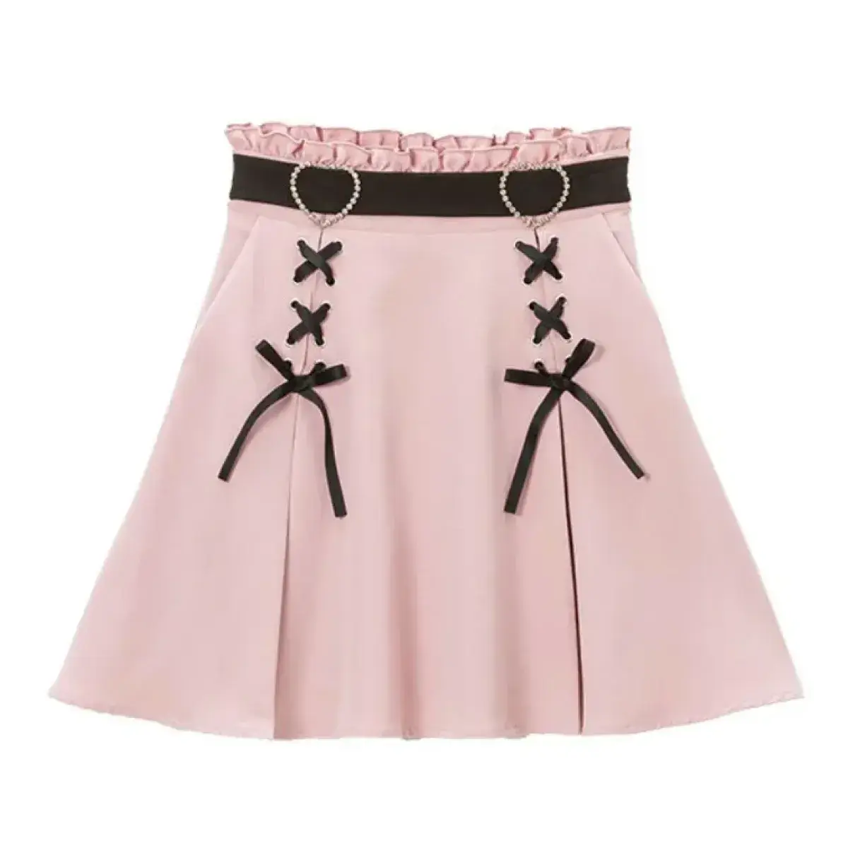 Heart Rhinestone A-Line Mini Skirt