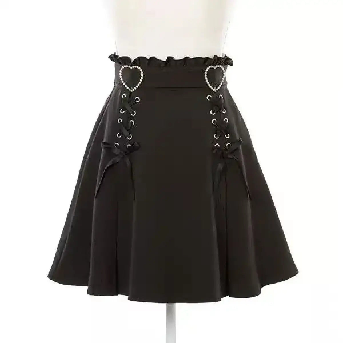 Heart Rhinestone A-Line Mini Skirt