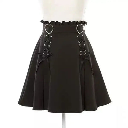 Heart Rhinestone A-Line Mini Skirt