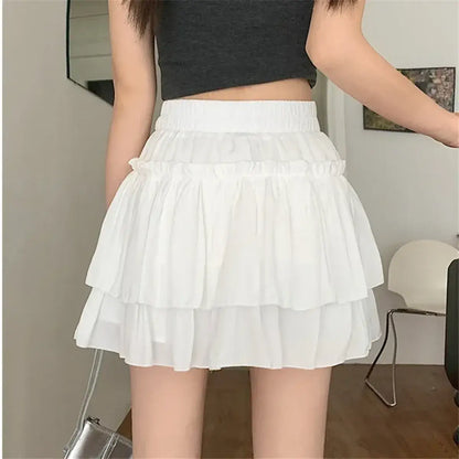 Ruffle Tiered High-Waisted Mini Skirt