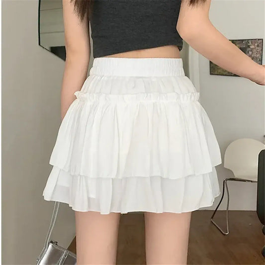 Ruffle Tiered High-Waisted Mini Skirt