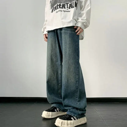 Wide-Leg Hip Hop Denim Jeans