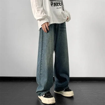Wide-Leg Hip Hop Denim Jeans