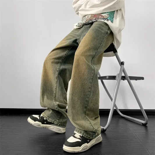 Wide-Leg Hip Hop Denim Jeans