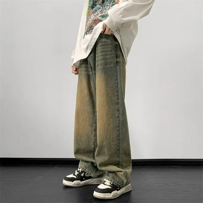 Wide-Leg Hip Hop Denim Jeans