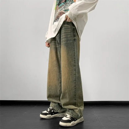 Wide-Leg Hip Hop Denim Jeans