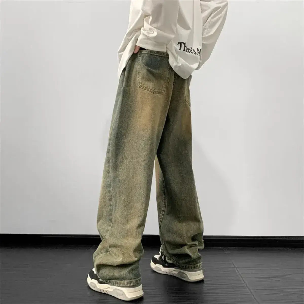 Wide-Leg Hip Hop Denim Jeans