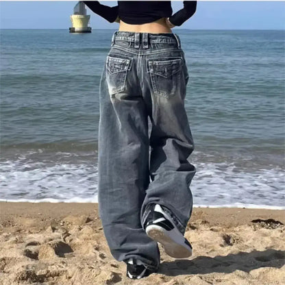 Vintage High-Waisted Wide-Leg Jeans