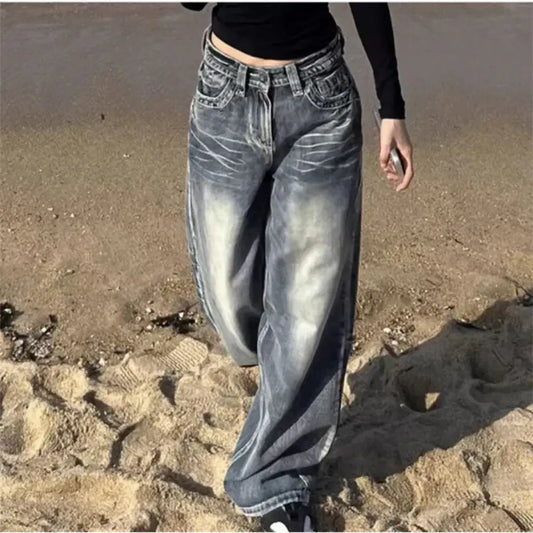Vintage High-Waisted Wide-Leg Jeans