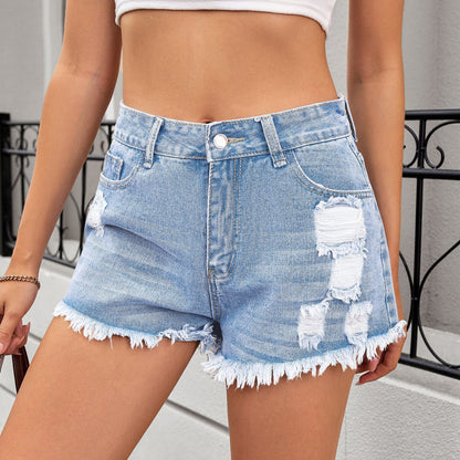 Women’s Ripped Denim Shorts